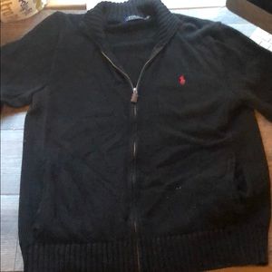 Polo Ralph Lauren Zip Up Knit Sweater (M) (Black)